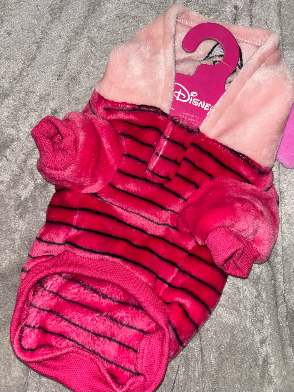 Disney Pink Striped Plush Dog Hoodie - Picture 2 of 2